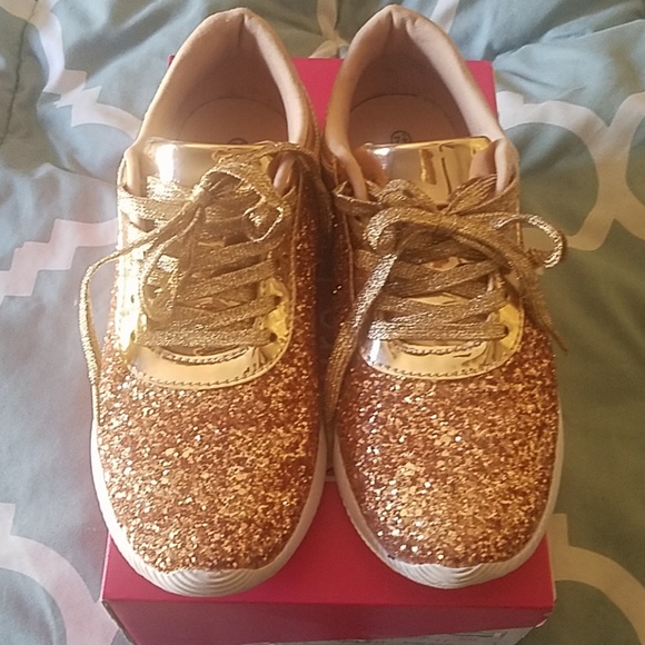 Nature Breeze Shoes - Rose Gold Glitter Sneakers